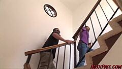 Tatiana Brown Slutty Ebony Sorority Babe Rides Cock at Outdoor Party