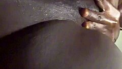 chubby babe spreads big black ass pussy for huge cock ride