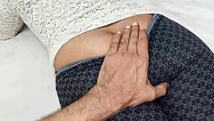 married girlfriend's dirty hindi talk handjob leads to ass fuck