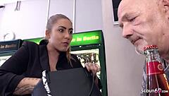 Old egon fucks curvy tattooed german mia blow hard in kiosk