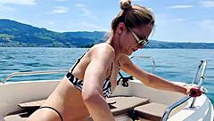 Summer heat in my sexy thong on the boat