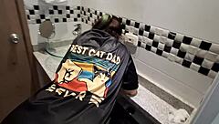 sexy latina milf sneaks bathroom fuck with hot waiter while boyfriend waits