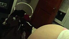 Seductive smoking whore deepthroats with cigarette tease