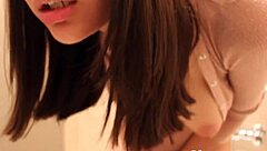 skinny busty teen chats live on webcam showing off