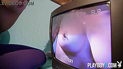 big ass blonde babe aubrey destremps strips during softcore workout tease