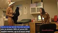 first gyno exam humiliates angel santana and aria nicole spreading shaved pussies