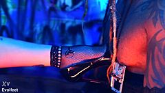 domme chokes gags spits on foot fetish slave!