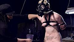 Beg for mercy while I choke your bound blonde slave throat deep?