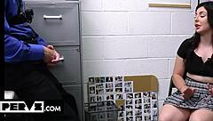 Keira Croft bends over desk for fingering and pussy licking