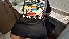 sexy latina milf sneaks bathroom fuck with hot waiter while boyfriend waits