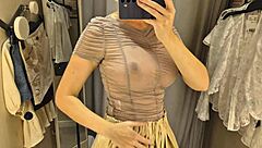 What if transparent clothes revealed everything in a public mall try-on spy fest?
