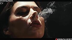 Vale Nappi Smokes While Her Natural Big Ass And Hairy Pussy Get Fucked Hard In Passionate Cowgirl