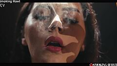 Vale Nappi Smokes While Her Natural Big Ass And Hairy Pussy Get Fucked Hard In Passionate Cowgirl