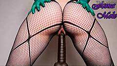 oiled juicy big ass compilation in latex gloves and fishnets worship