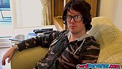 British Tattooed Bitch Banged Hard by Nerd in Casting