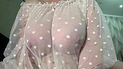 Adorable Chubby Milf Shows Off Saggy Big Natural Tits Close-Up