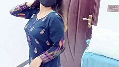 desi girl sobia nasir puts on a teasing striptease show ripping clothes playfully