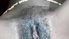 shaved wet pussy fingered to glistening masturbation ecstasy