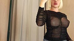 hidden cam spies busty blonde's big ass in fitting room