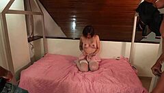 hot latina whore fucks photographers in steamy threesome spooning
