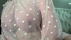 Adorable Chubby Milf Shows Off Saggy Big Natural Tits Close-Up
