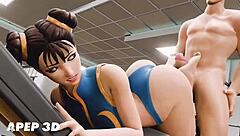 chun li gives footjob then gets fucked deep