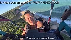 brazilian latina flashes big ass then sucks cock mid-parapente flight surprise