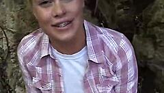 sexy petite teen lesbian fingers shaved pussy outdoors