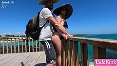 isabela flashes at lookout then sucks and fucks with passion
