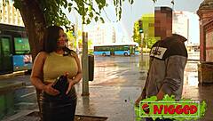 thick black jenifer dominicana hunts street dick with giant boobs rough interracial ride