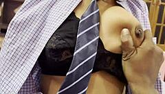 asian college babe dives into hardcore tight pussy experiment