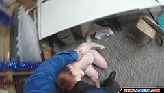 Redhead Babe Burglar Redemption With Old Young Shop Sex!