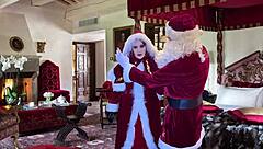 granny carmen claus's holiday creampie pov tryst