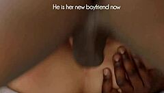 Roommate's Monster BBC Destroys Blonde Girlfriend Missionary Style!