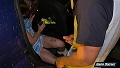 friend slurps my cock then fucks wildly in public car avenue