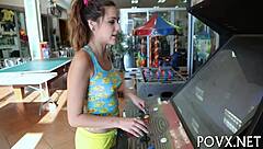 barely legal teen fucks rough in socks pov