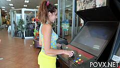 barely legal teen fucks rough in socks pov