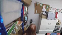 Redhead Babe Burglar Redemption With Old Young Shop Sex!