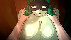 Huntress Wizard Big Tits Titty Fuck Cumshot in Forest