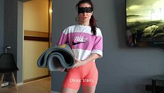my roommate's cock hardened during morning workout ass fuck