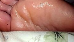 girlfriend licks sucks toes in intense foot worship