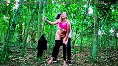 Street Meetup Sparks Naughty Woods Cock Ride with Curvy Blonde