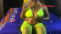 naughty solo play with vibrator teasing my big natural tits