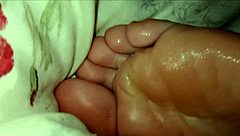 girlfriend licks sucks toes in intense foot worship