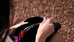 Wanna see small tits brunette facesit ebony pussy hard