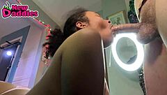 Ebony Beauty Overwhelmed by Savage Interracial Throat Pounding Passion