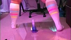 needy chubby femboy gapes ass with first bad dragon dildos