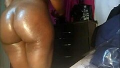 Ebony curvy solo play in lingerie curves