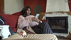 perverted milf milks young stud's load onto her pregnant hairy pussy