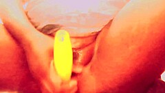 village girl stuffs veggie deep in shaved pussy homemade orgasm